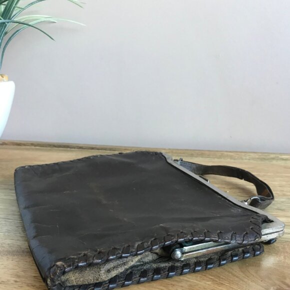 Antique Genuine 1920s Leather Handbag - Picture 8 of 8